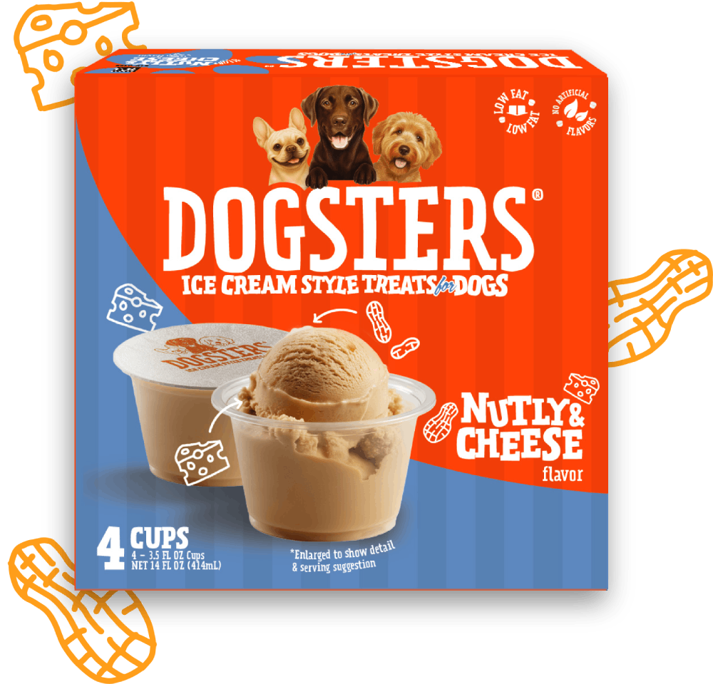 Nutly & Cheese Flavor – Dogsters Ice Cream Style Treats for Dogs